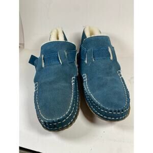 Quoddy Ring Suede Sheepskin Lined Blue Boot 9.5W